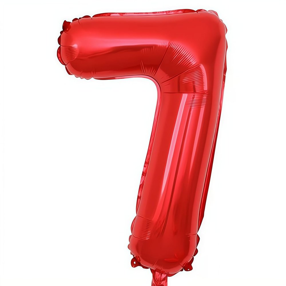 Red Number 7 Foil Balloon, 100 cm