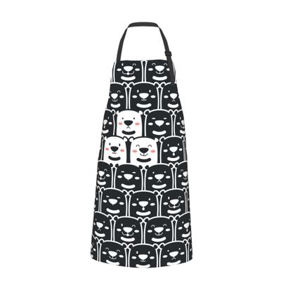 hihihihihihihihi Cat Faces and Paws Waterproof Apron with Pockets, Adjustable Bib Apron for Cooking, Gardening, Baking, Service, and Ice Bars, One Size