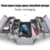 3-Tier Stainless Steel Cantilever Toolbox, Foldable Portable Tool Organizer view 2