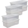 #11 6-Pack Storage Boxes with Lids, 62 L, 80 x 40 x 25 cm, Transparent, Stackable view 1