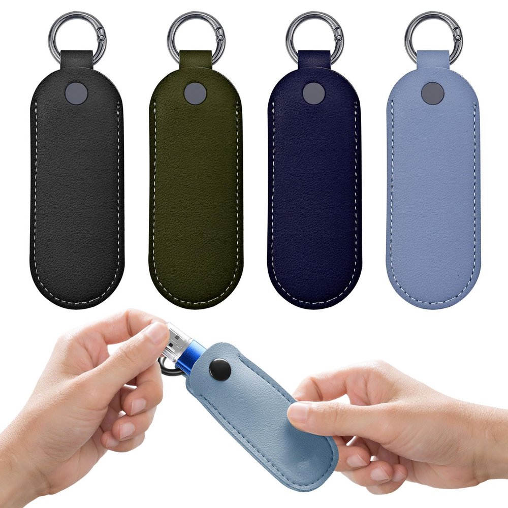 Arvintas 4-Pack Flash Drive Protective Cases, PU Storage Pouches, Style 3