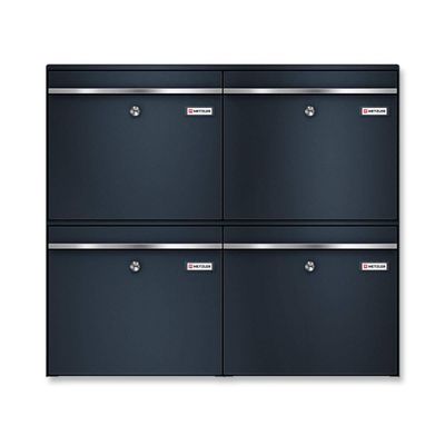 Metzler XXL Mailbox System for 4 Households, Anthracite RAL 7016, Wall-Mounted, 390 x 1031 x 116 mm, BK212