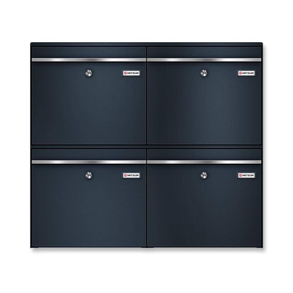 Metzler XXL Mailbox System for 4 Households, Anthracite RAL 7016, Wall-Mounted, 390 x 1031 x 116 mm, BK212