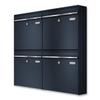 Metzler XXL Mailbox System for 4 Households, Anthracite RAL 7016, Wall-Mounted, 390 x 1031 x 116 mm, BK212 view 2