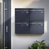 Metzler XXL Mailbox System for 4 Households, Anthracite RAL 7016, Wall-Mounted, 390 x 1031 x 116 mm, BK212 view 3