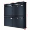 Metzler XXL Mailbox System for 4 Households, Anthracite RAL 7016, Wall-Mounted, 390 x 1031 x 116 mm, BK212 view 4