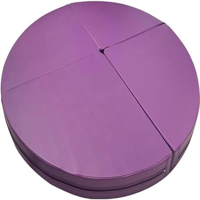 Wrobelax Pole Dance Crash Mat, 10.2 cm Thick, PU Leather, Non-Slip, Portable Round Safety Pad, 180 cm, Purple