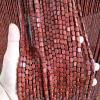 FENGSHOUU Bamboo Beaded Curtain, Wooden Doorway Room Divider, 130 x 150 cm, 162 Strands, Red view 1