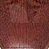 FENGSHOUU Bamboo Beaded Curtain, Wooden Doorway Room Divider, 130 x 150 cm, 162 Strands, Red view 3