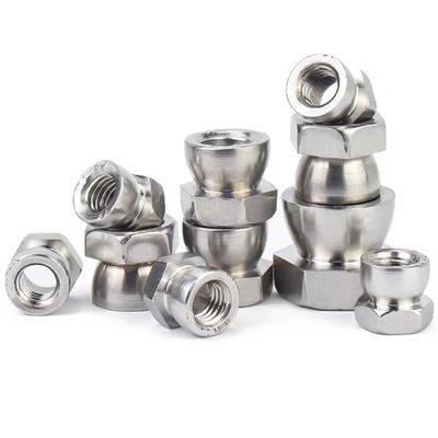 M6 Stainless Steel Acorn Hex Cap Nuts, 304 Stainless Steel, Removable Anti-Theft Nuts, 10-Pack