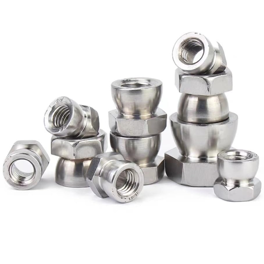 M6 Stainless Steel Acorn Hex Cap Nuts, 304 Stainless Steel, Removable Anti-Theft Nuts, 10-Pack