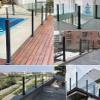 Square Stainless Steel Glass Railing Post Set with Screws, Black Corner Post, 80 cm view 2