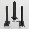 Square Stainless Steel Glass Railing Post Set with Screws, Black Corner Post, 80 cm view 3