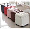 Footstool, Ottoman, Chair, Stool, Footstool with Storage, Non-Slip Mat, PU Leather Footstool, Seat Cushion, Storage Chest (Color: White) (Red) view 2