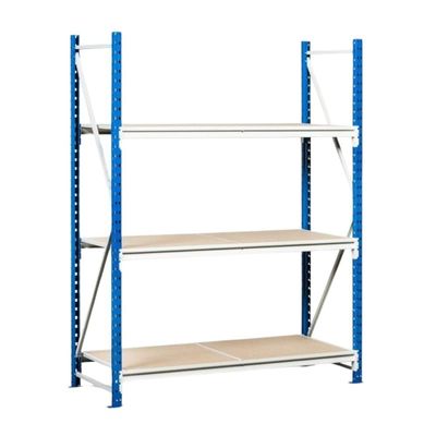 PROREGAL MAXIMUS Wide-Span Shelving Unit | Starter Unit | 350 x 175 x 40 cm | 6 Levels | Particleboard Shelves | 450 kg per Level | Light Blue/Light Gray