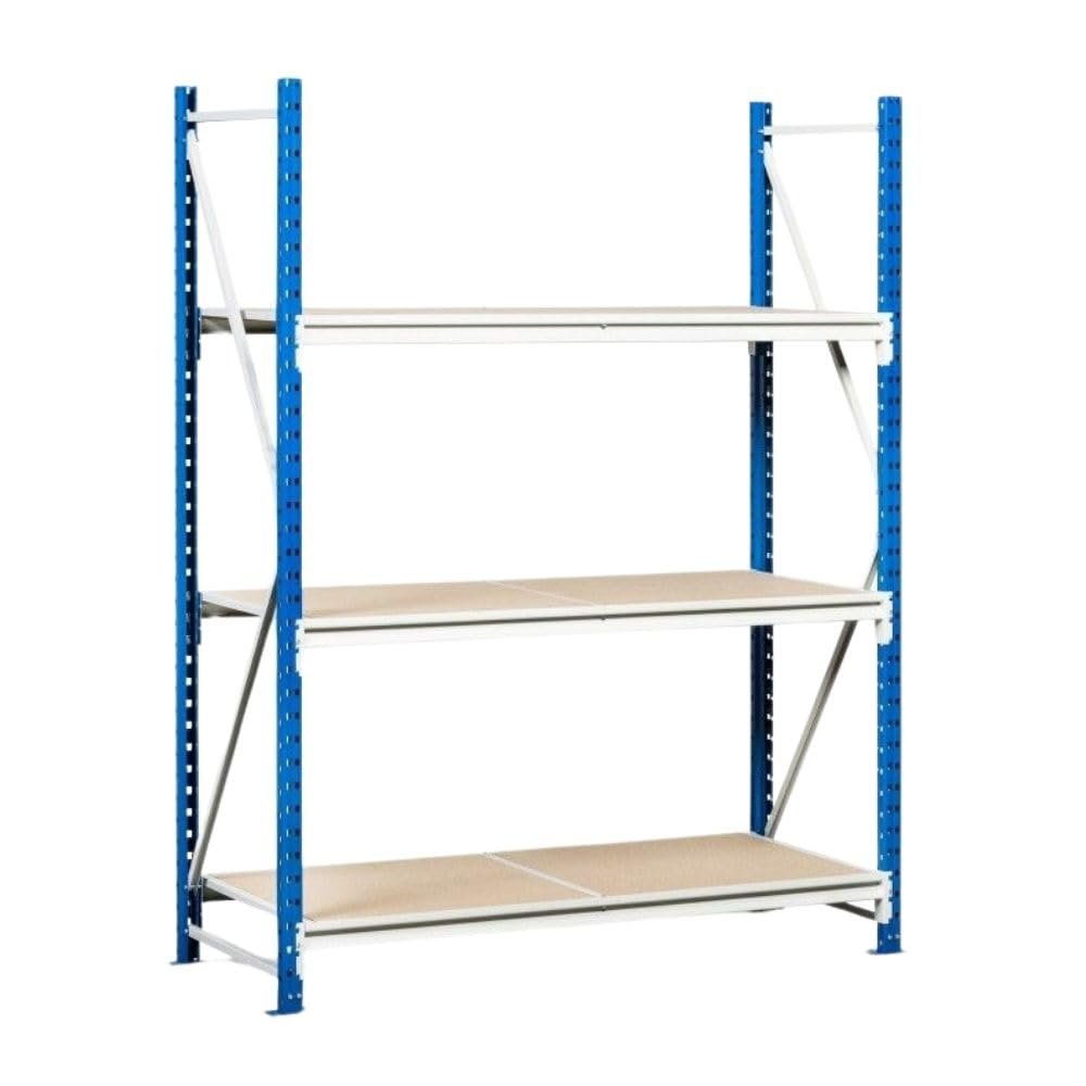 PROREGAL MAXIMUS Wide-Span Shelving Unit | Starter Unit | 350 x 175 x 40 cm | 6 Levels | Particleboard Shelves | 450 kg per Level | Light Blue/Light Gray
