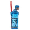 Marvel Captain America 3D Kids' Water Bottle with Lid and Straws view 2