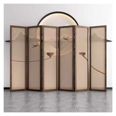 6-Panel Folding Room Divider, Indoor Privacy Screen, Style O