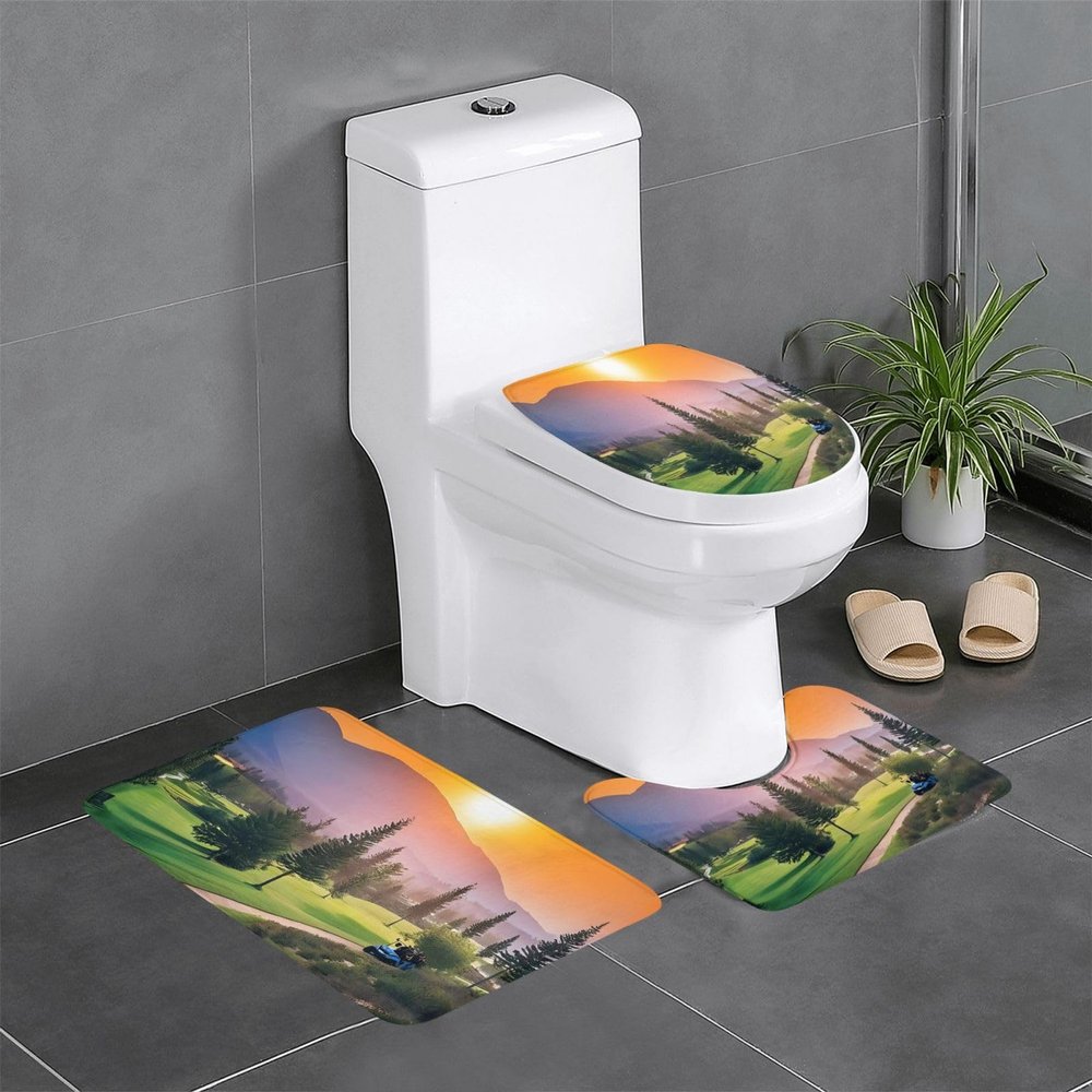 XDCYWBZDBC Luxuriser 3-Piece Non-Slip Bathroom Rug Set