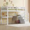 Kids' Loft Bed with Storage Drawers and Under-Bed Desk, 90 x 200 cm view 3