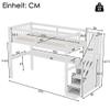 Kids' Loft Bed with Storage Drawers and Under-Bed Desk, 90 x 200 cm view 4