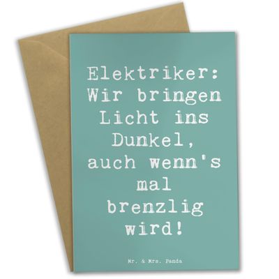 Mr. & Mrs. Panda Sympathy Card with Saying, Electrician – Bringer of Light