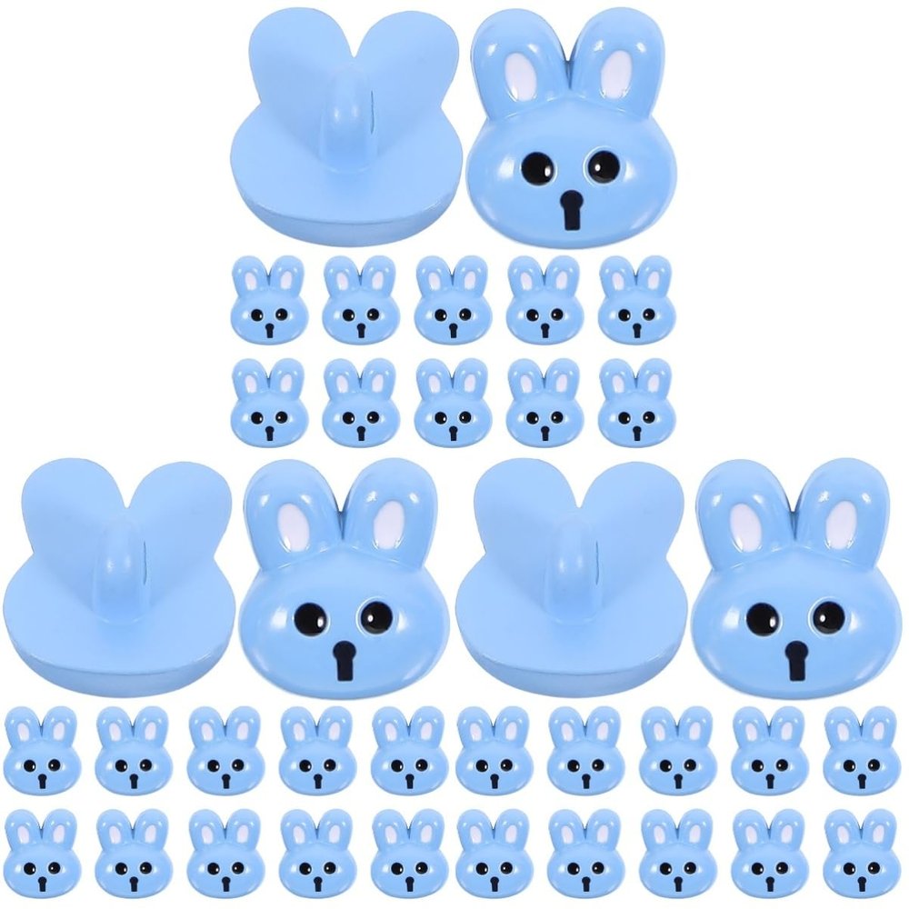 SEWACC 36-Piece Colorful Rabbit Resin Buttons for Clothing and Craft Projects
