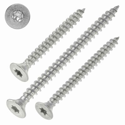 A2 Stainless Steel Chipboard Screws 6 x 65 mm, 100-Pack, Full Thread, Torx TX25, Countersunk Head, ETA Approved