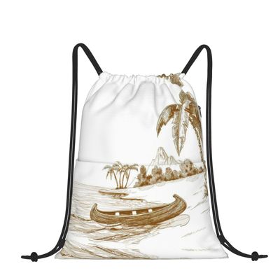 DEXNEL Large Drawstring Beach Bag, Black, One Size