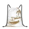DEXNEL Large Drawstring Beach Bag, Black, One Size view 1