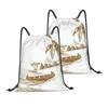 DEXNEL Large Drawstring Beach Bag, Black, One Size view 3