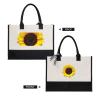 ESASAM Canvas Tote Bag with Sunflower Background view 2