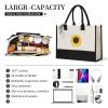 ESASAM Canvas Tote Bag with Sunflower Background view 3