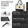 ESASAM Canvas Tote Bag with Sunflower Background view 4