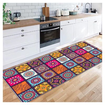Siunwdiy Moroccan Hallway Runner Rug, Non-Slip Colorful Kitchen Runner, Washable, 70 x 220 cm