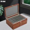 Aangeebone 34-Slot Fountain Pen Display Storage Box, Vintage Rosewood, 31 × 20 × 12.5 cm view 2