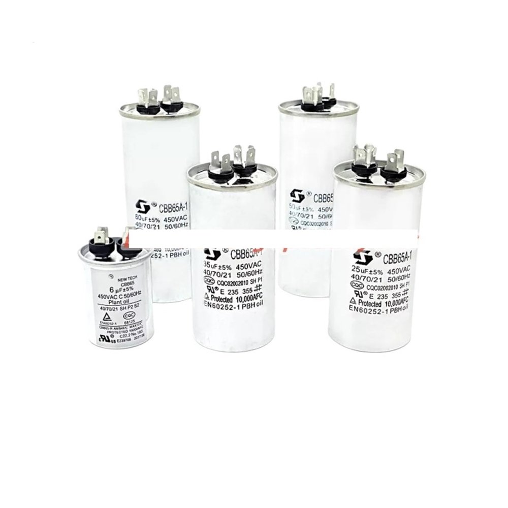 1-Piece CBB65 Air Conditioner Compressor Start Capacitor, 450 V, 20/25/30/35/45/50/60/70 µF, EKFBQBGW (5 µF, 40 × 55 mm)
