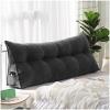 ZTGL Bed Backrest Pillow, Reading Pillow for Bed or Sofa, Removable Wedge Headboard Cushion, Washable Cover, Dark Gray, 80 x 50 x 20 cm view 1