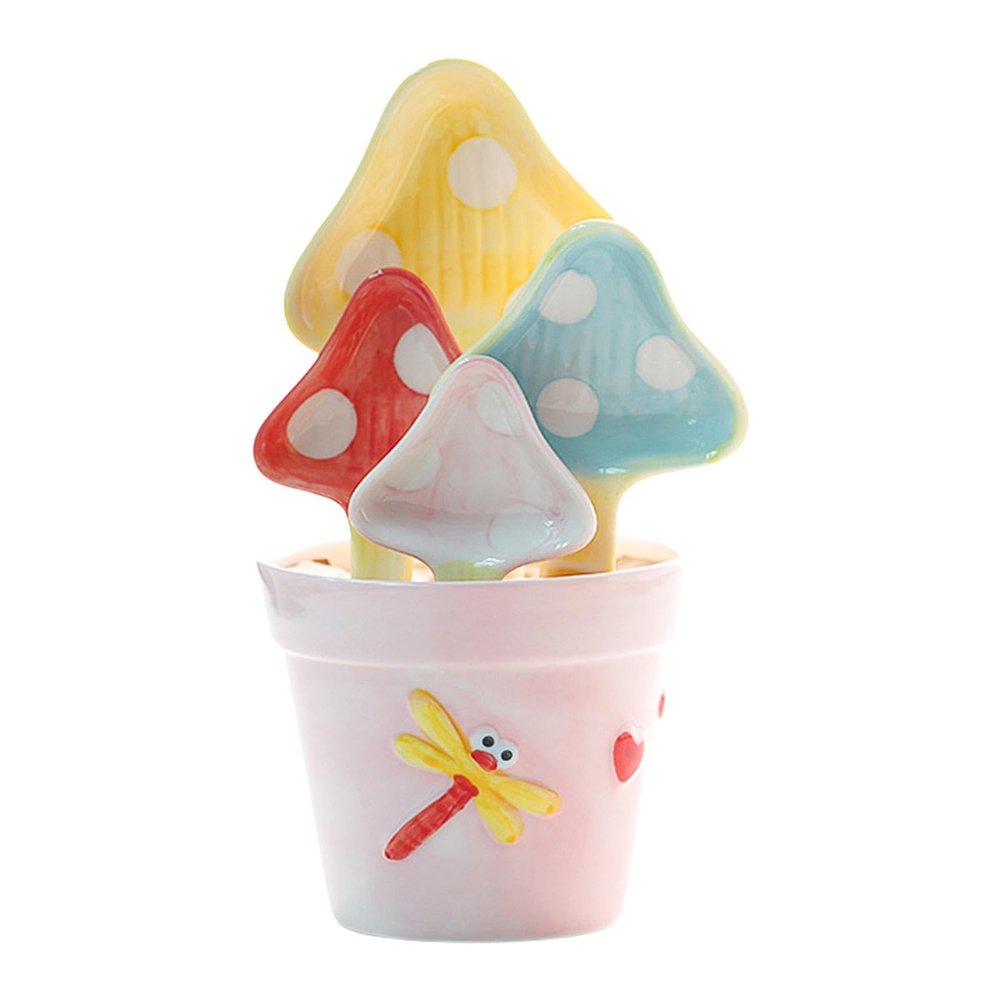 Ceramic Measuring Spoons, Mushroom Measuring Cups | Cup Set