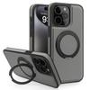 Sitthyw iPhone 14 Magnetic PU Leather Case with Ring Stand, Gray view 1