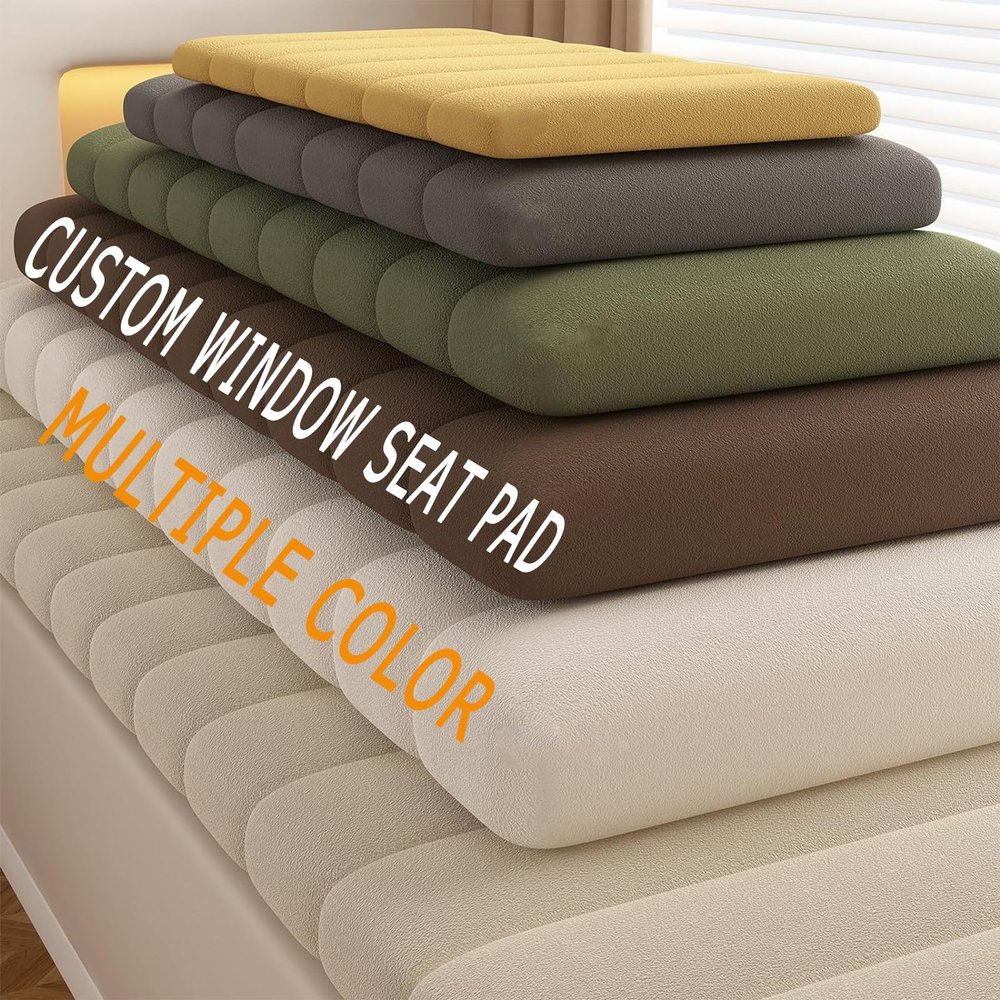 KYMMPL Custom Bay Window Seat Cushion, Waterproof, Pet-Scratch Resistant, Beige 55*55