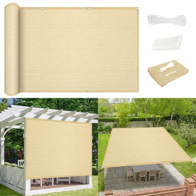 Shade Sail 575 x 900 cm, Breathable HDPE, 98% UV Protection, Cream