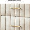 GWWBD Velvet Nightstand with 3 Drawers, Faux-Marble Top and Metal Legs, Gray view 4