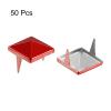 sourcing map Square Pyramid Rivets, 12 mm, Four-Prong, Copper, Red, 50 Pack view 3