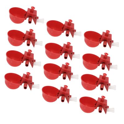 12 Red Plastic Pigeon Waterers, Removable, Round
