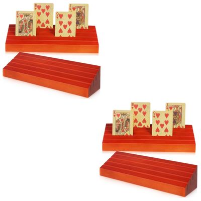 Abaodam 4-Piece Wooden Card Holders with Base