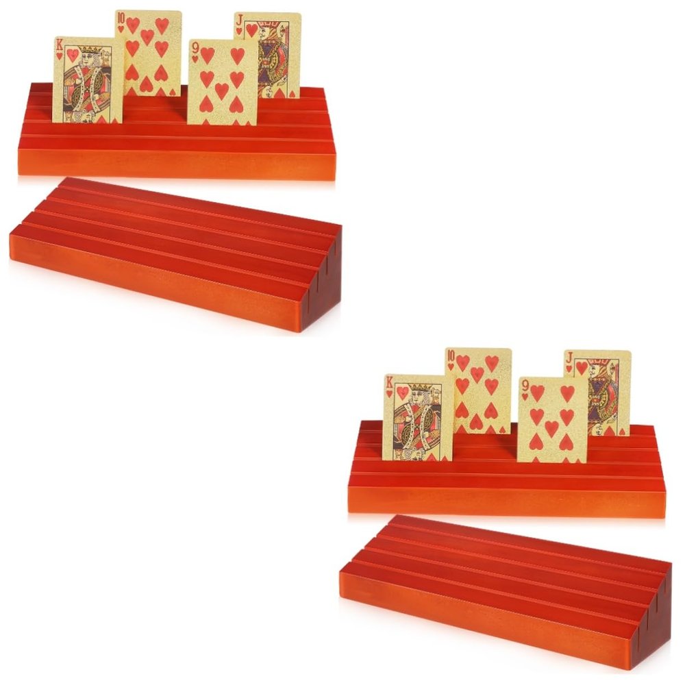 Abaodam 4-Piece Wooden Card Holders with Base