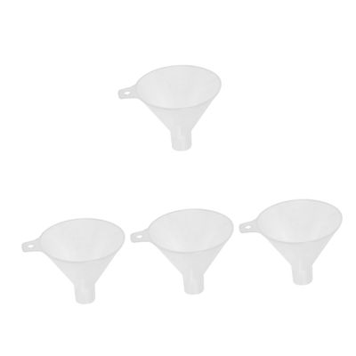 SOLUSTRE 4-Pack Plastic Laboratory Filter Funnels, Clear