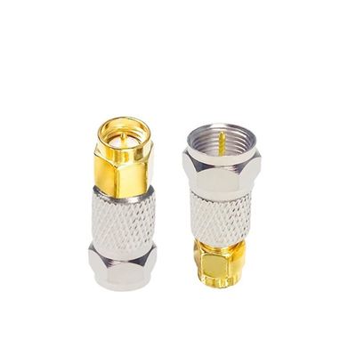 2-Pack F-Type Male to SMA Male Straight RF Coaxial Adapters