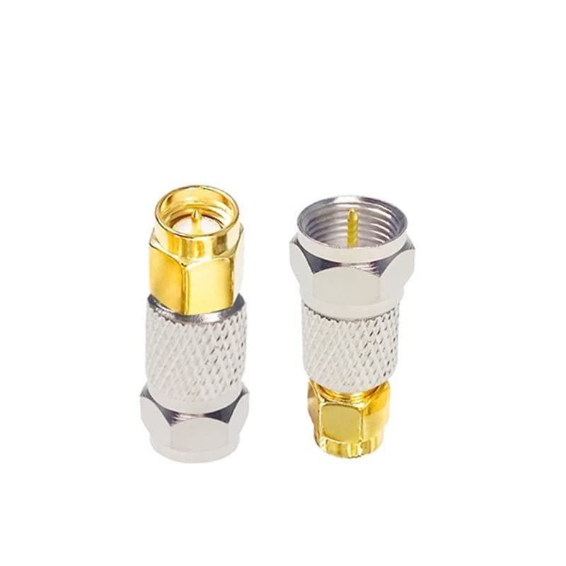 2-Pack F-Type Male to SMA Male Straight RF Coaxial Adapters